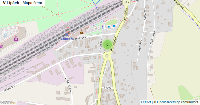 V Lípách - mapa firem