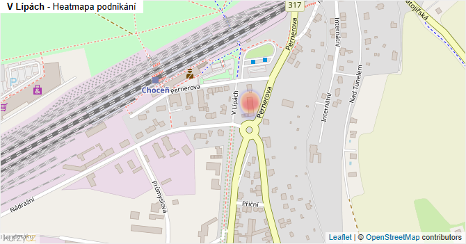 V Lípách - mapa podnikání