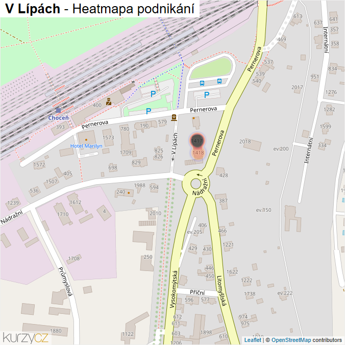 Mapa V Lípách - Firmy v ulici.