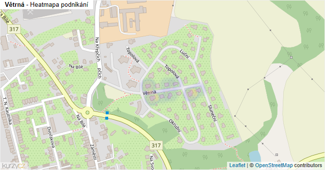 Větrná - mapa podnikání