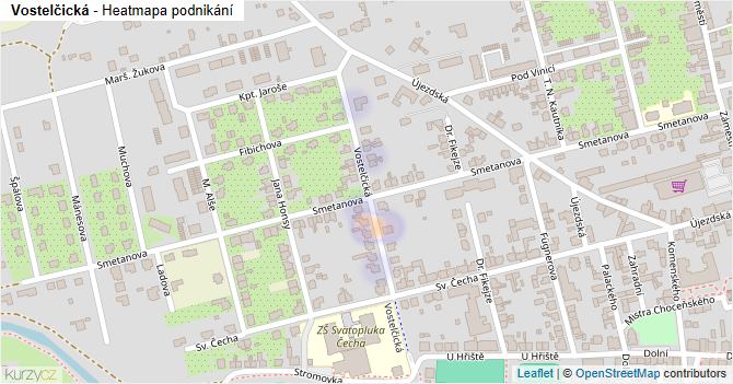 Vostelčická - mapa podnikání