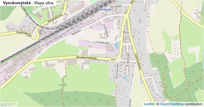 Vysokomýtská - mapa ulice