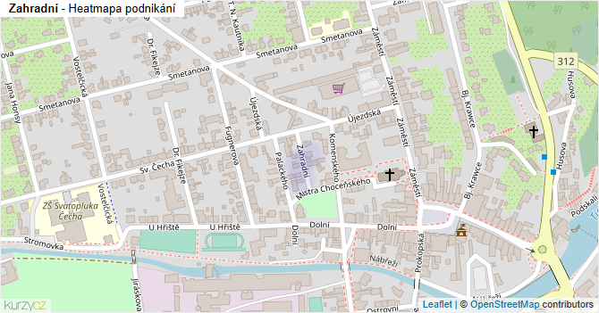 Zahradní - mapa podnikání