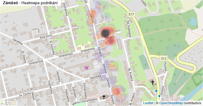 Záměstí - mapa podnikání