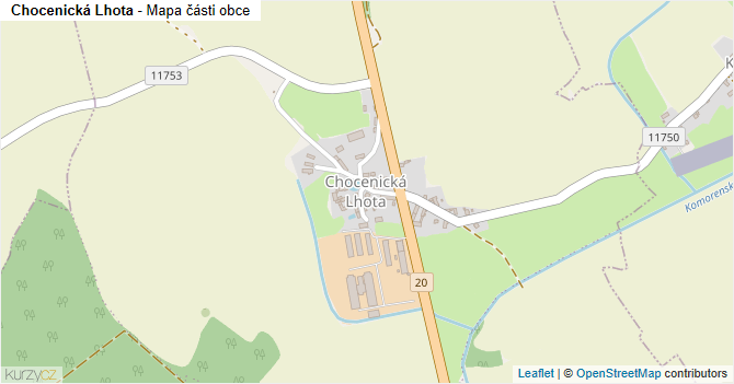 Chocenická Lhota - mapa části obce