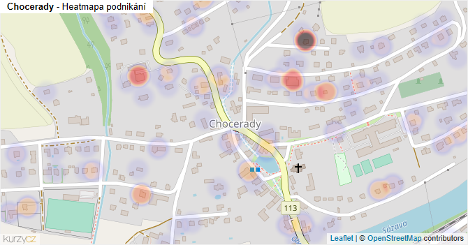 Chocerady - mapa podnikání