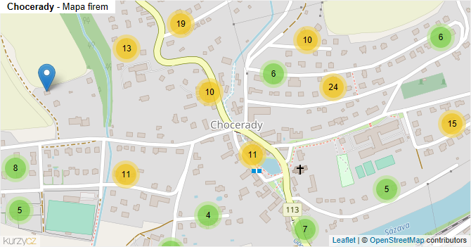 Chocerady - mapa firem