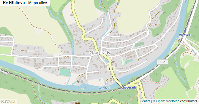 Ke Hřbitovu - mapa ulice