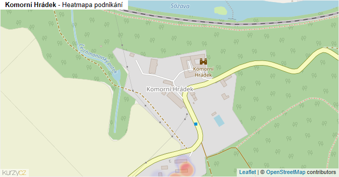 Komorní Hrádek - mapa podnikání