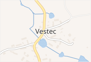 Vestec v obci Chocerady - mapa části obce