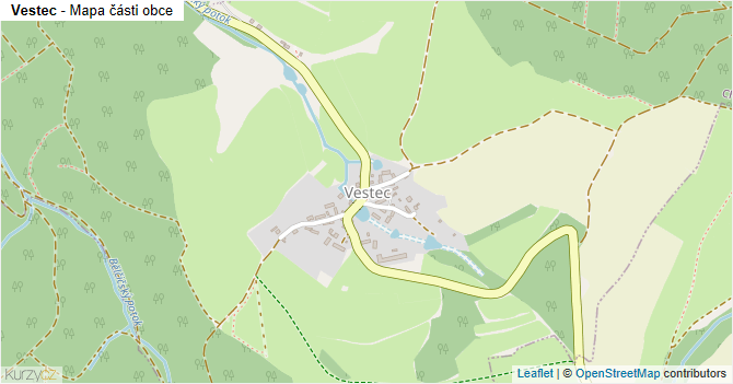 Vestec - mapa části obce