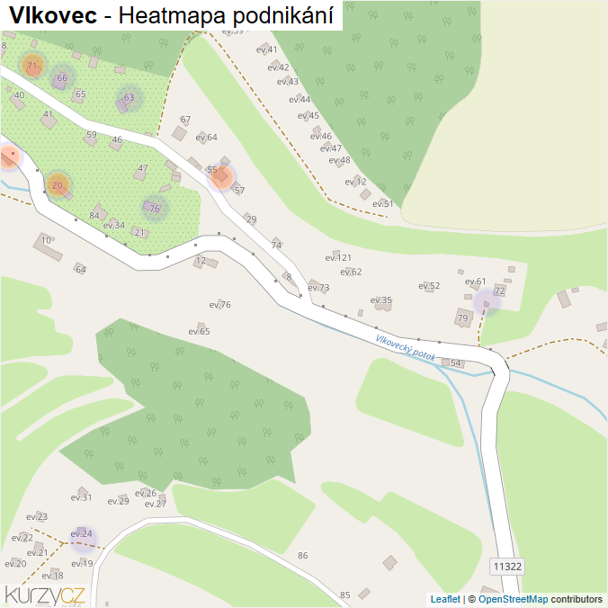 Mapa Vlkovec - Firmy v části obce.