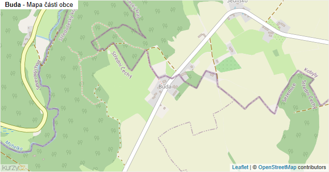 Buda - mapa části obce
