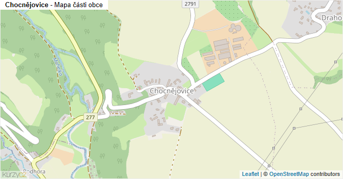 Chocnějovice - mapa části obce