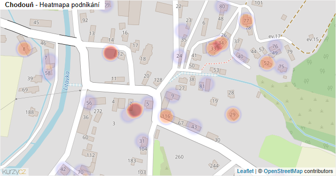 Chodouň - mapa podnikání