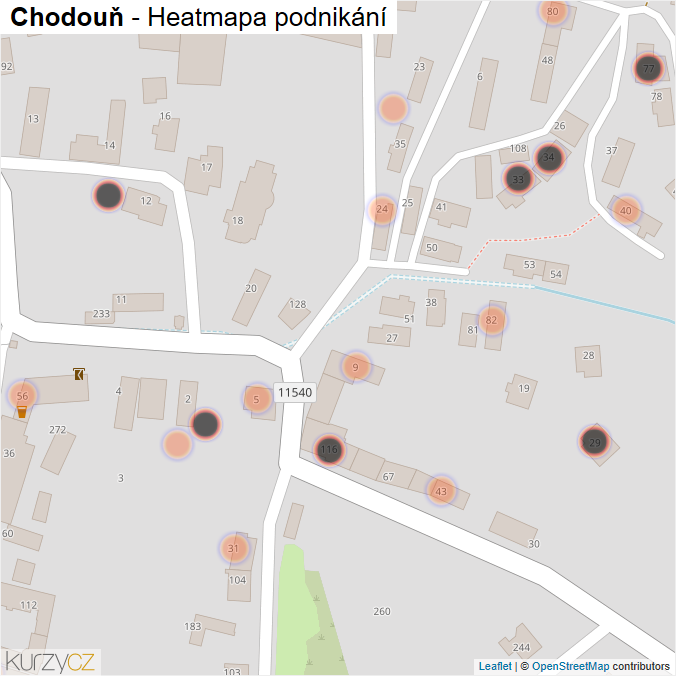 Mapa Chodouň - Firmy v obci.