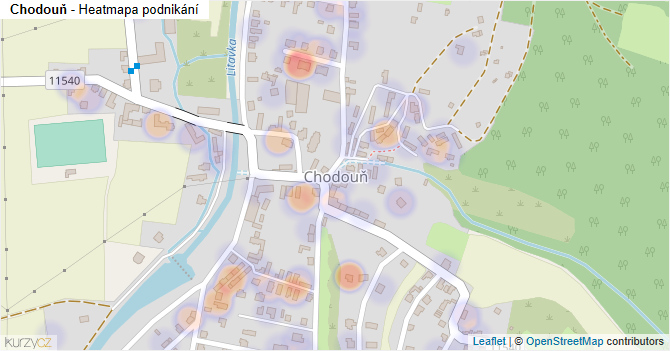 Chodouň - mapa podnikání