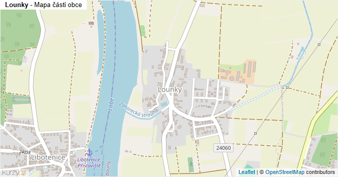 Lounky - mapa části obce