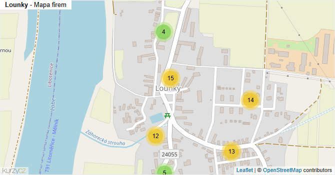 Lounky - mapa firem
