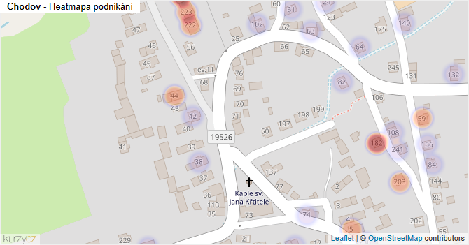 Chodov - mapa podnikání