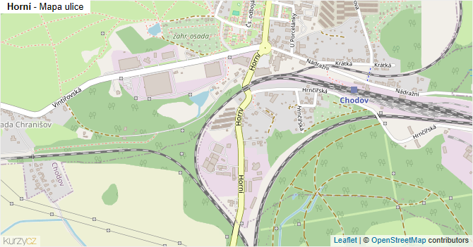 Horní - mapa ulice