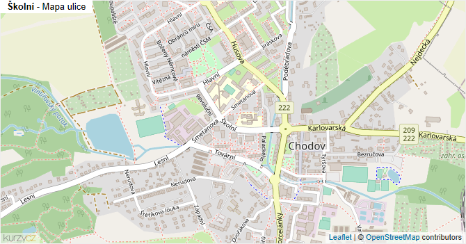 Školní - mapa ulice