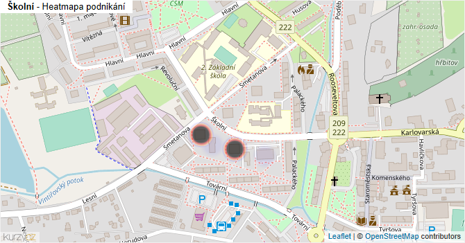 Školní - mapa podnikání