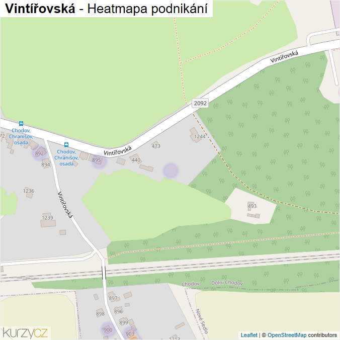 Mapa Vintířovská - Firmy v ulici.