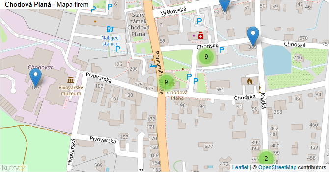 Chodová Planá - mapa firem