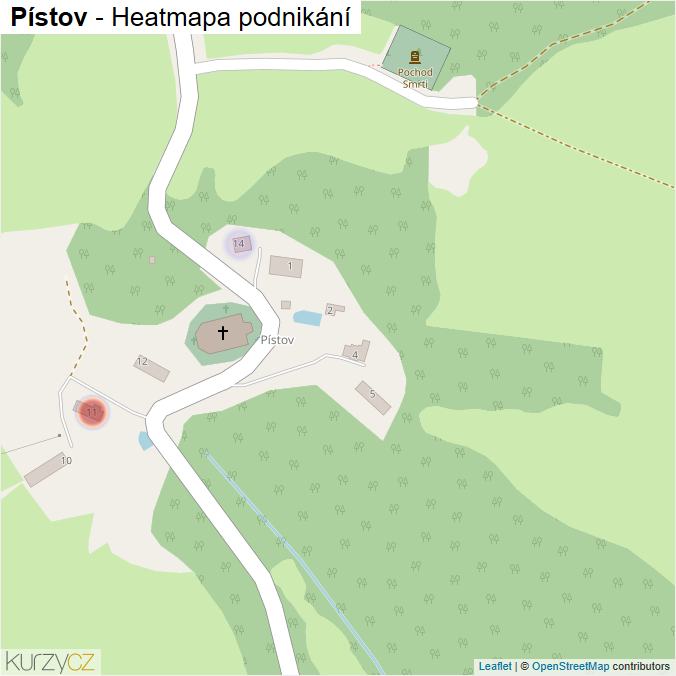 Mapa Pístov - Firmy v části obce.