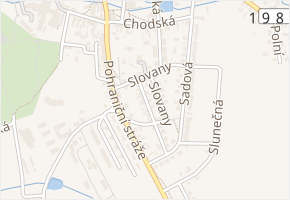 Slovany v obci Chodová Planá - mapa ulice