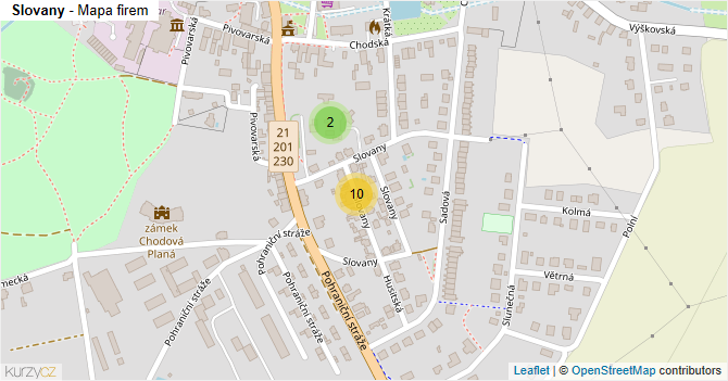 Slovany - mapa firem