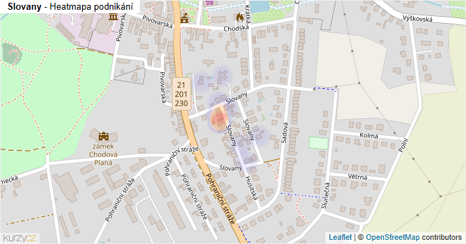 Slovany - mapa podnikání