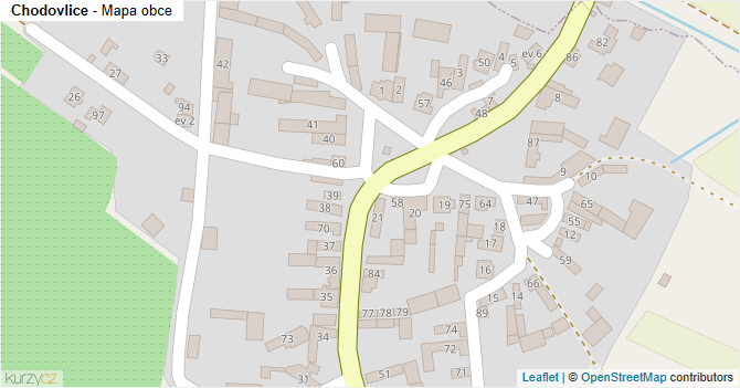 Chodovlice - mapa obce