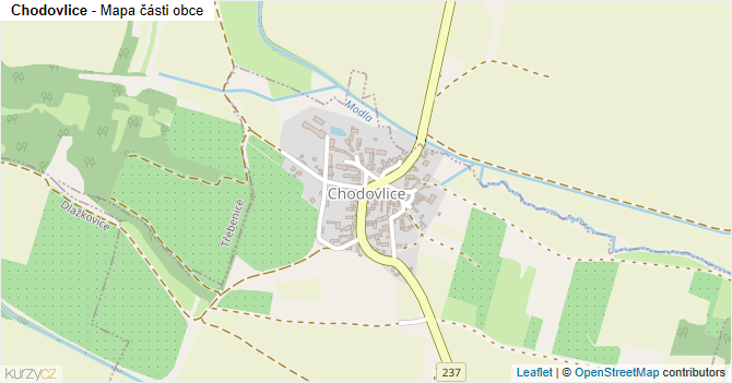 Chodovlice - mapa části obce