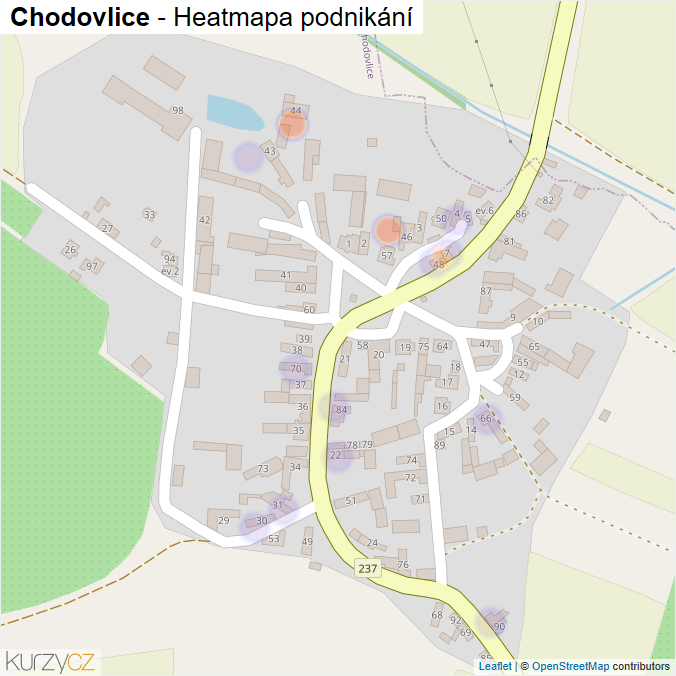 Mapa Chodovlice - Firmy v části obce.