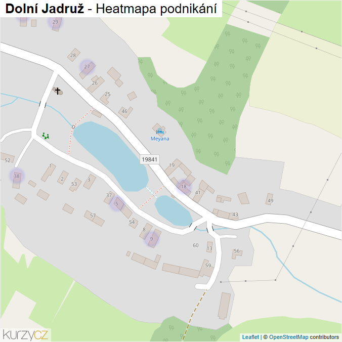 Mapa Dolní Jadruž - Firmy v části obce.