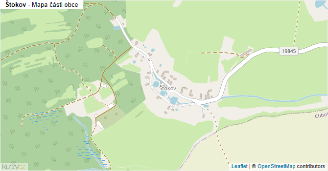 Štokov - mapa části obce