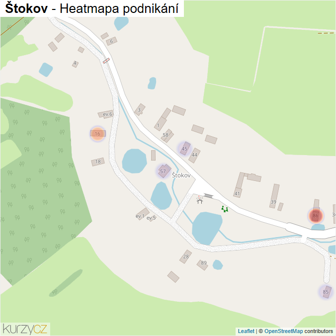 Mapa Štokov - Firmy v části obce.