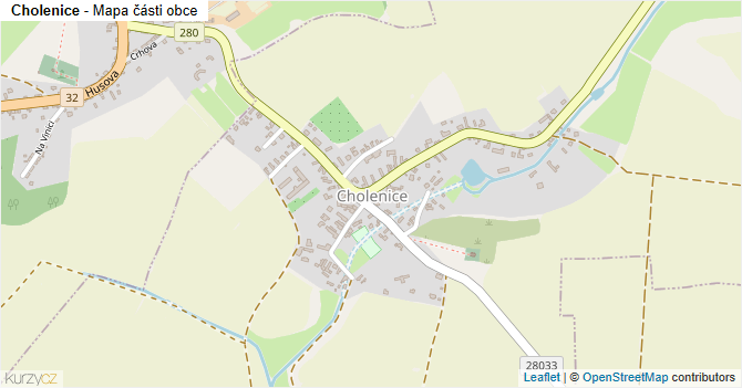 Cholenice - mapa části obce