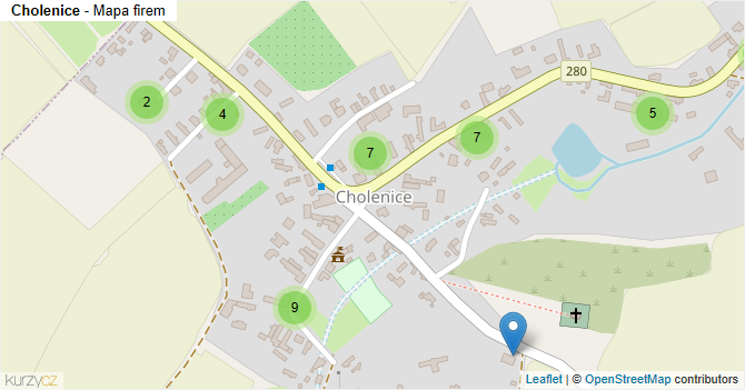 Cholenice - mapa firem