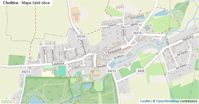 Choltice - mapa části obce