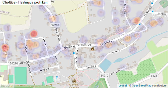 Choltice - mapa podnikání