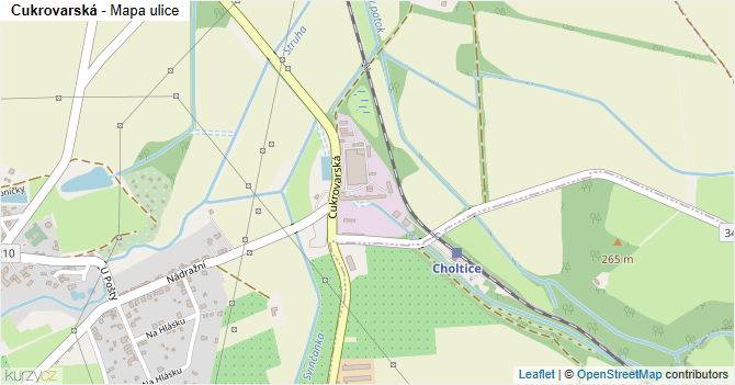 Cukrovarská - mapa ulice