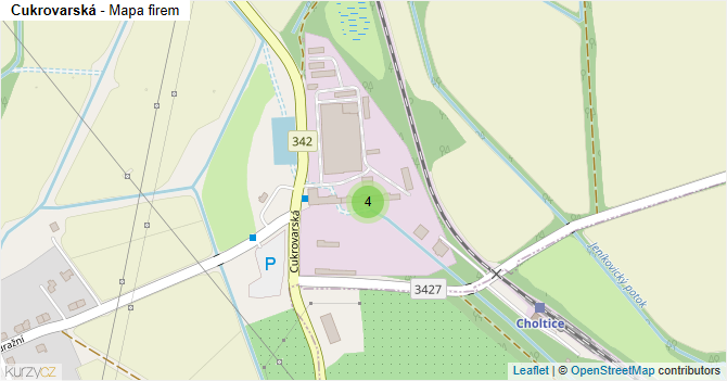 Cukrovarská - mapa firem