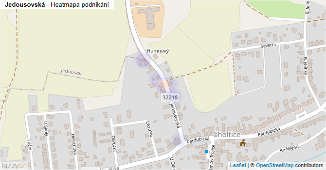 Jedousovská - mapa podnikání