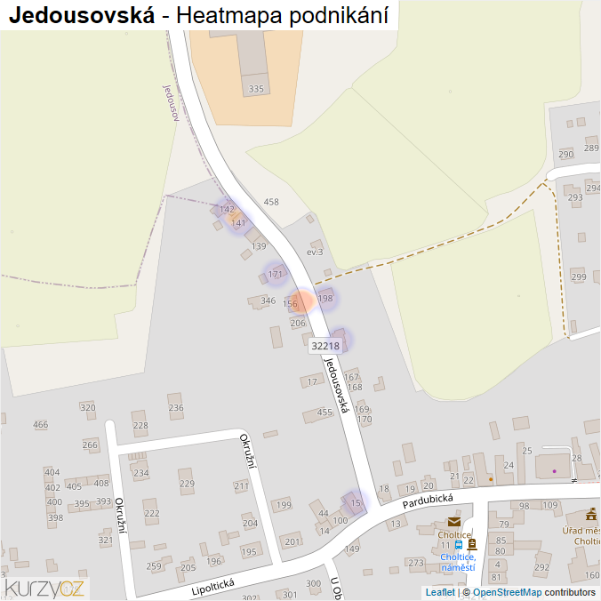 Mapa Jedousovská - Firmy v ulici.