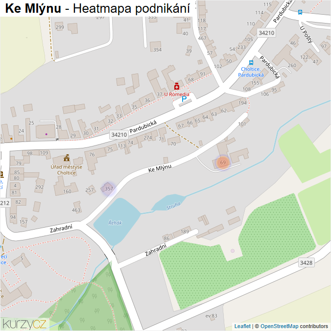 Mapa Ke Mlýnu - Firmy v ulici.
