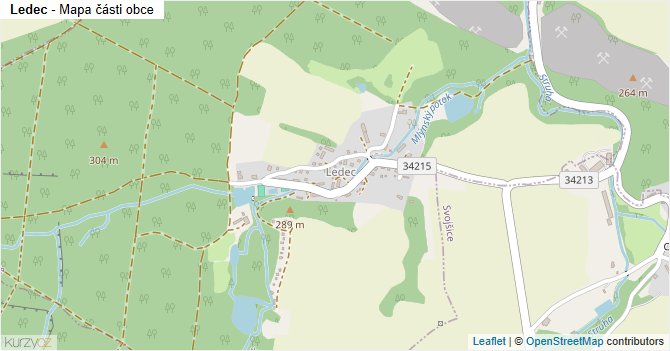 Ledec - mapa části obce