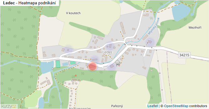Ledec - mapa podnikání
